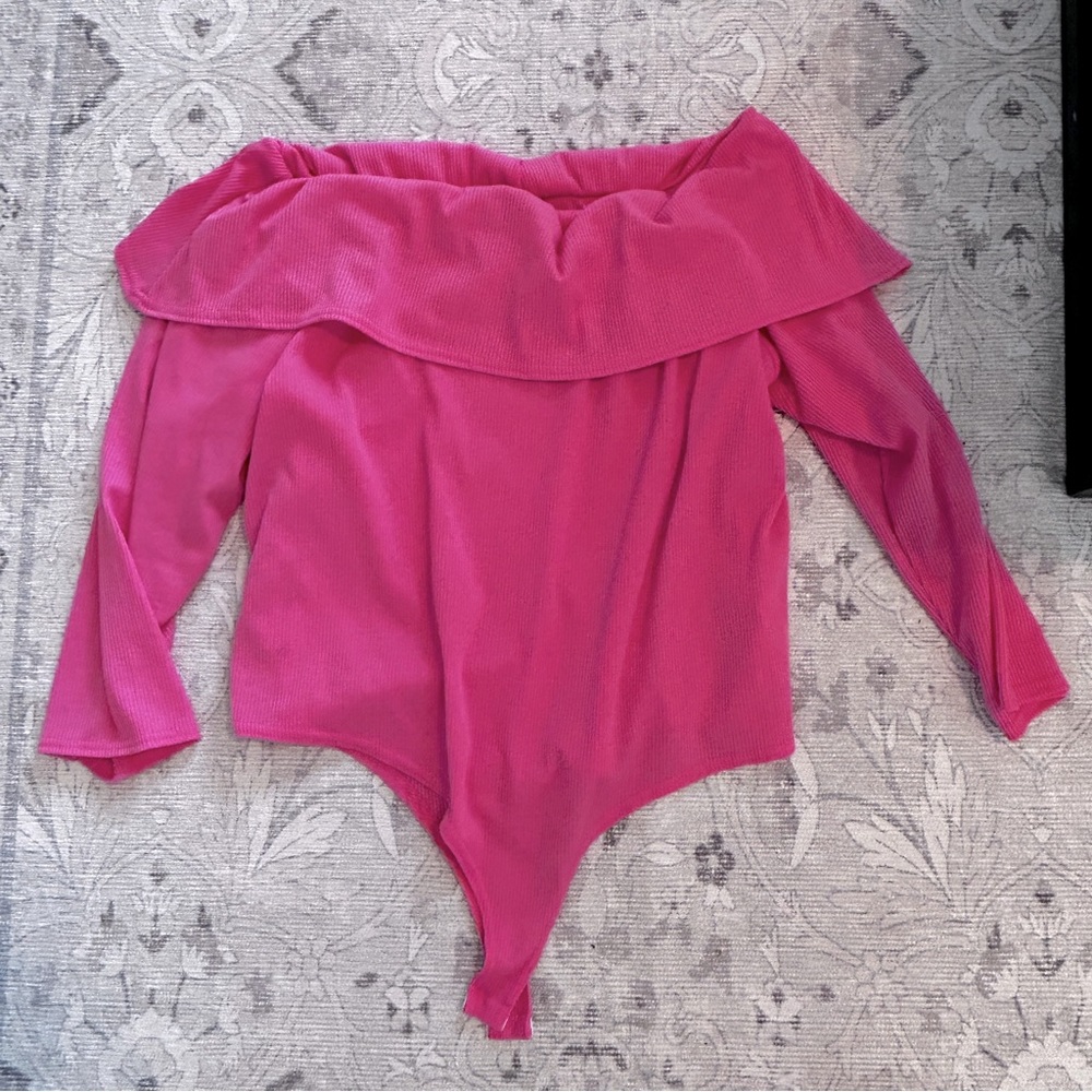 size 24 pink boohoo plus bodysuit